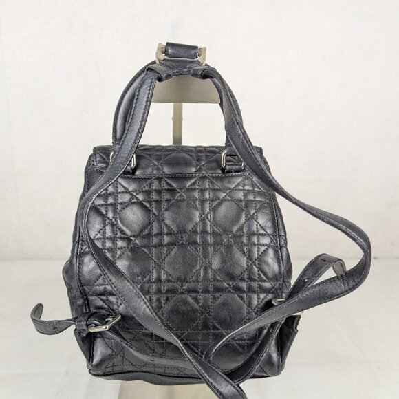 Authentic Christian Dior Quilted Lambskin Black Leather Teddy Bear Backpack main image 16